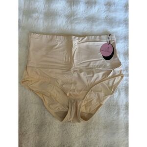 NWT‎ High Waist Seamless Tummy Control Brief Body Shaper Panties Beige 2XL